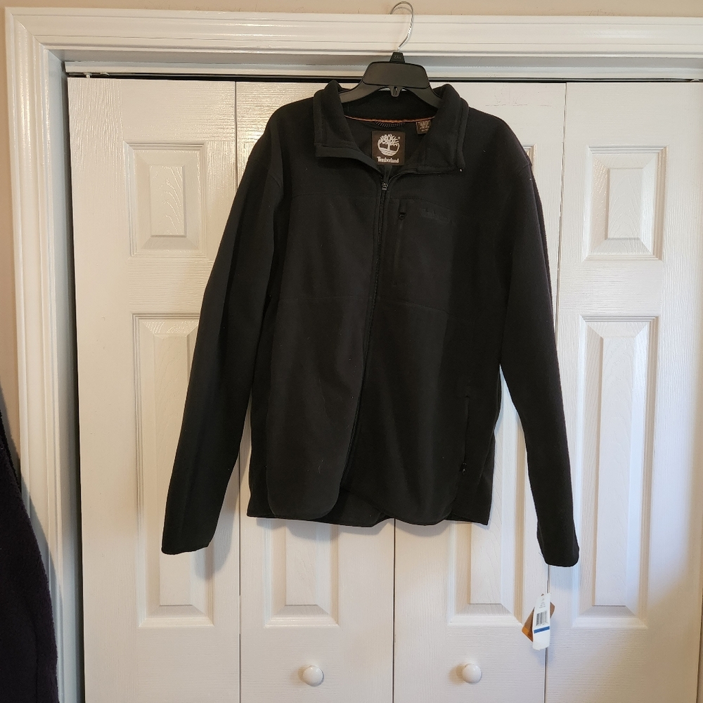 Timberland Mens black zip up fleece NWT size XL